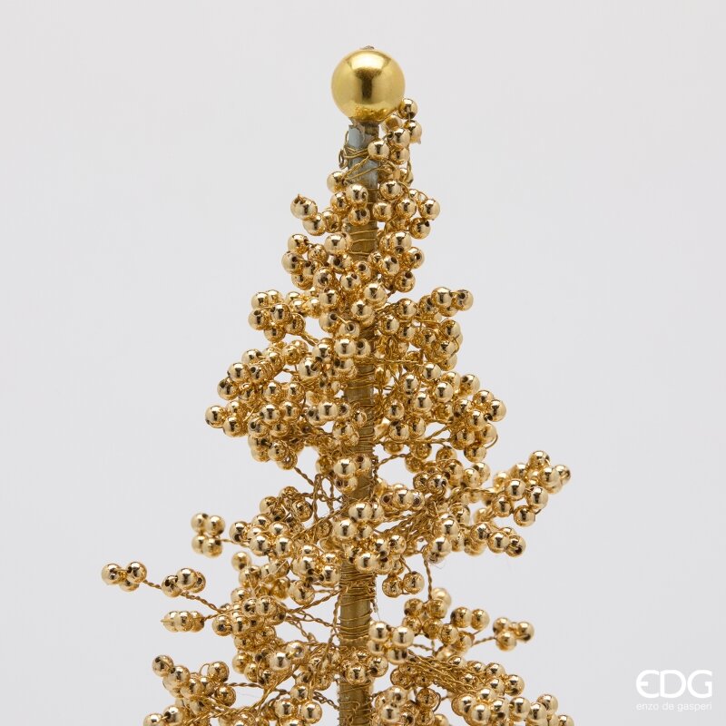edg enzo de gasperi edg enzo de gasperi pino natalizio con perline h52 22 cm oro decorazione di natale ean 8059824726360