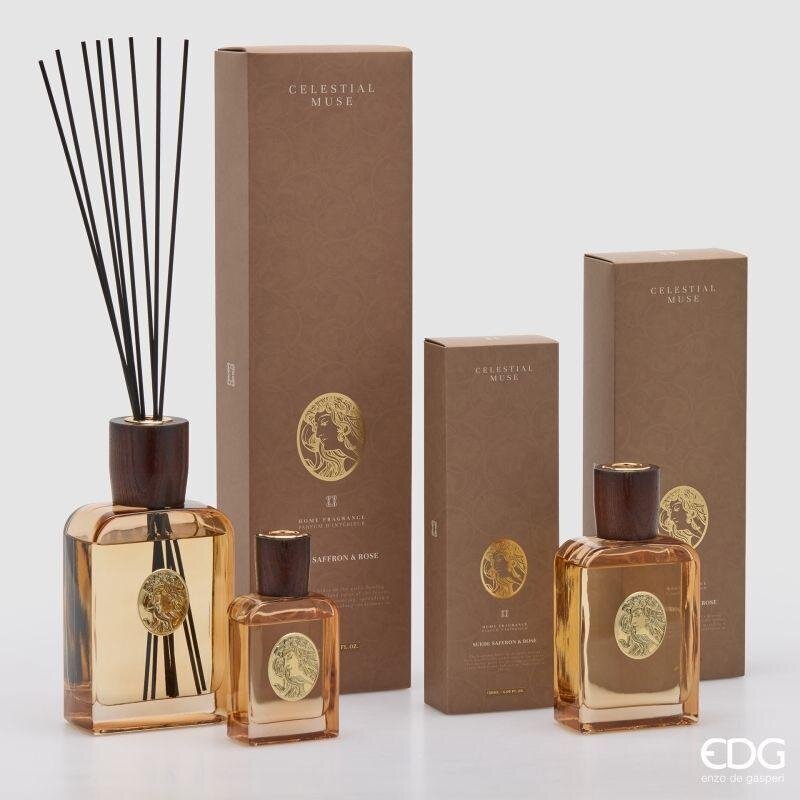 edg enzo de gasperi edg enzo de gasperi profumatore ambiente bottiglia diva 490 ml zafferano rosa patchouli diffusore fragranza design elegante ean 8059824656056
