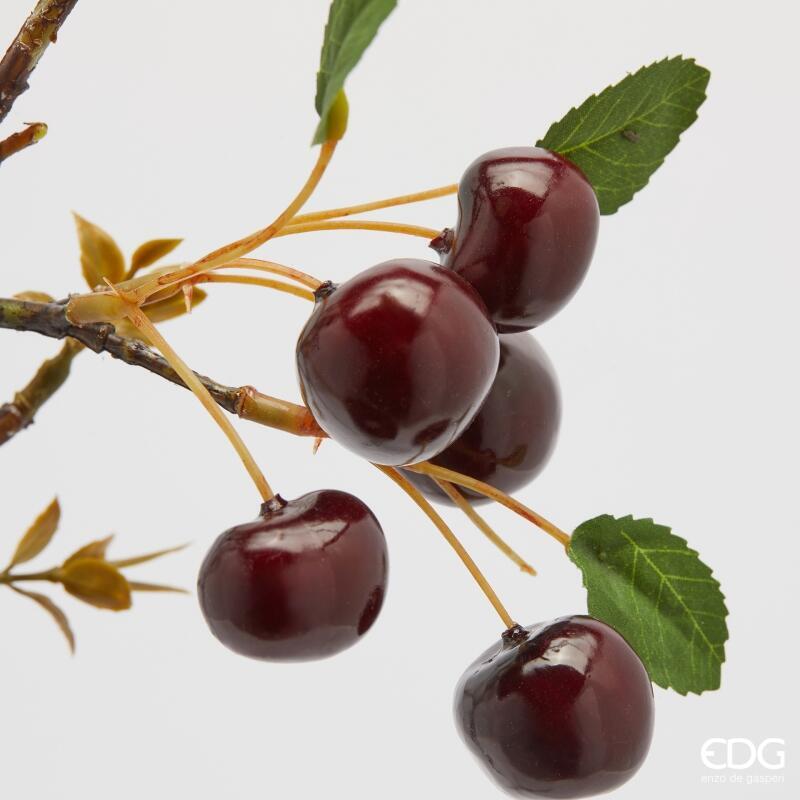 edg enzo de gasperi edg enzo de gasperi ramo di ciliegie artificiale h 95 cm con frutti e foglie burgundy