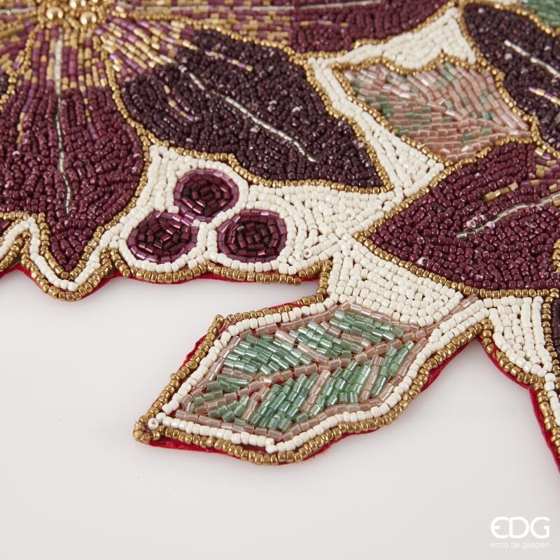 edg enzo de gasperi edg enzo de gasperi runner stellanatale l 90 cm l 30 cm con perline in vetro white red ean 8059824559937