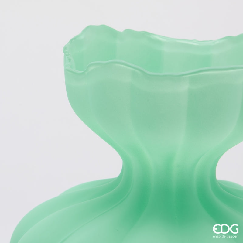 edg enzo de gasperi edg enzo de gasperi vaso flow sinuoso h 32 cm d 26 cm waterproof vetro satinato verde ean 8059824630711