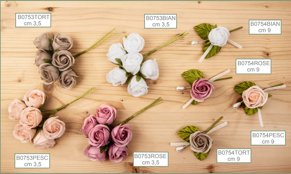 etm etm giselle fiore artificiale per confezionamento bomboniere 35 cm pesca 12 pz ean 8057500588684