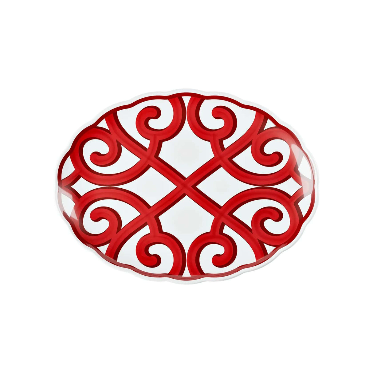 guzzini guzzini vassoio ovale grande natalizio harmonia melamina 515 x 38 cm table decor bianco rosso ean 8008392412519