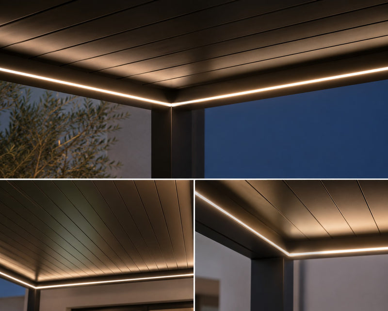 larcolaio larcolaio luci led in silicone 8x8 mm per pergola bioclimatica dimmer 3x4 m ean 8004944787777