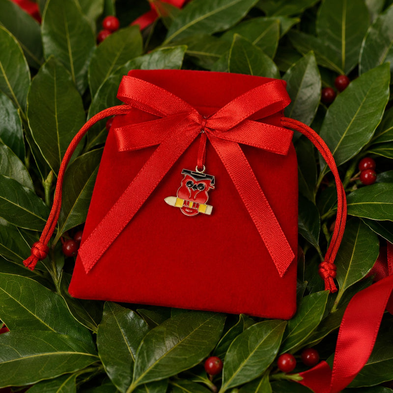 larcolaio larcolaio sacchetto con gufo 9 x 12 cm portaconfetti laurea rosso 12 pz ean 8059558631336