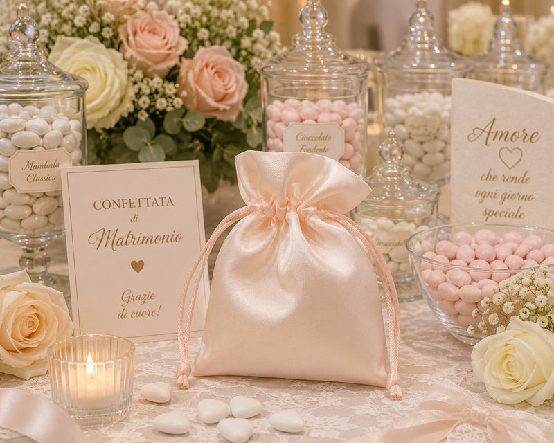 larcolaio larcolaio sacchetto organza lucido 9x12 cm portacanfetti pesca bomboniera elegante 12 pz ean 8059558631626