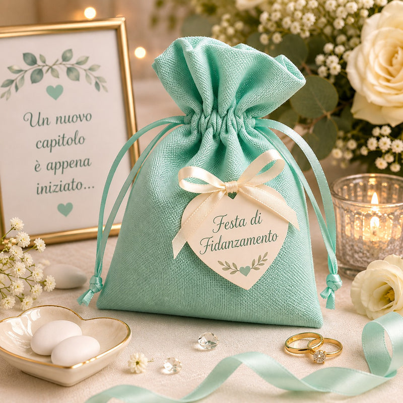 larcolaio larcolaio sacchetto tessuto 9x12 cm portacanfetti tiffany bomboniera elegante 12 pz ean 8054751444240