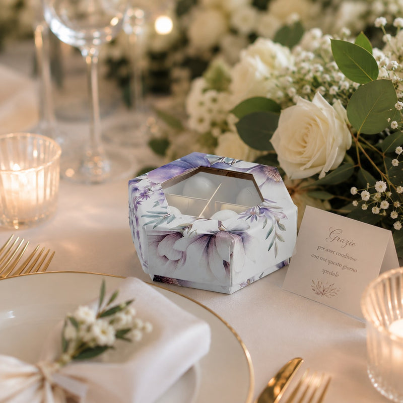 larcolaio larcolaio scatola flowers portaconfetti 8 x 8 x 35 cm bomboniera violet 1 pz ean 8059558632524
