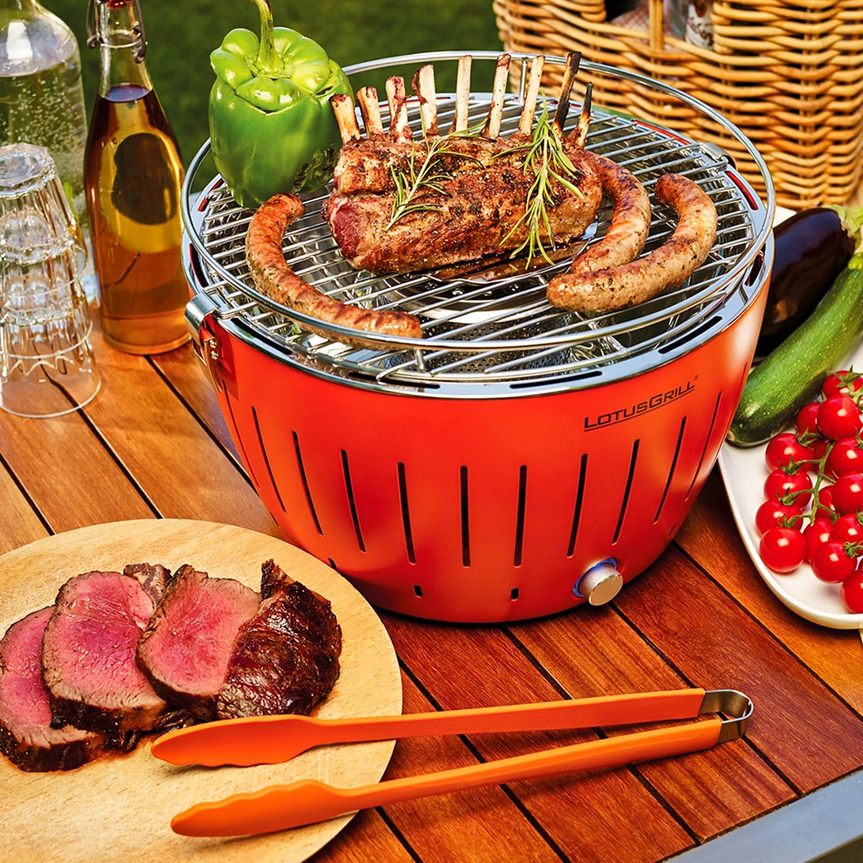 lotusgrill lotusgrill barbecue portatile 35 x 35 x 23 4 cm per interno ed esterno arancione ean 4260023010868