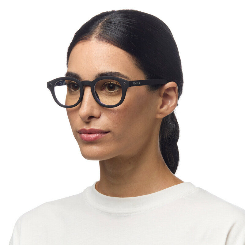 okkia okkia occhiale da lettura mod nashville premontato soft touch spring anti luce blu nero diottrie 1 00 ean 8056211374937