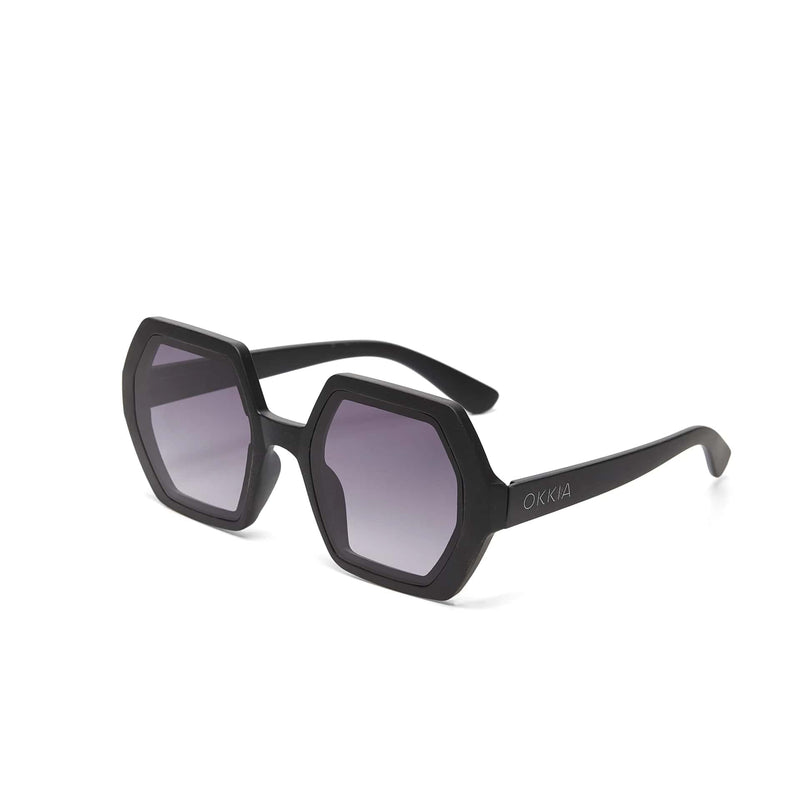 okkia okkia occhiale da sole premontato esagonale mod emma black ean 8055773193840