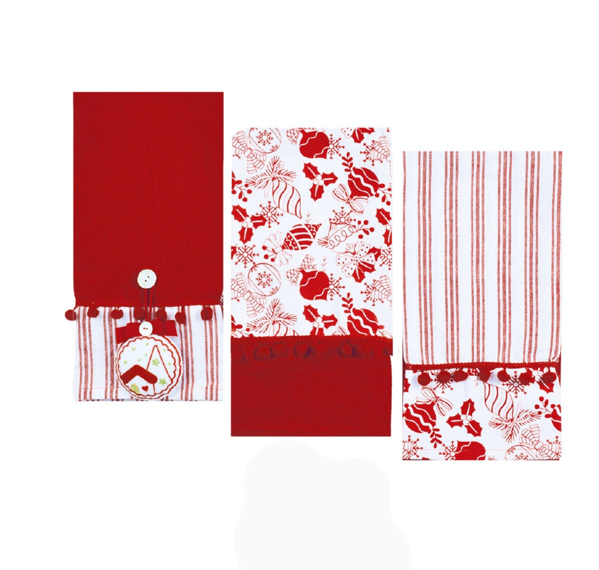 preziosa home preziosa home set 3 pz strofinacci natale nidone ass ricamato 50 x 70 cm cotone 1 pz ean 8050264077395