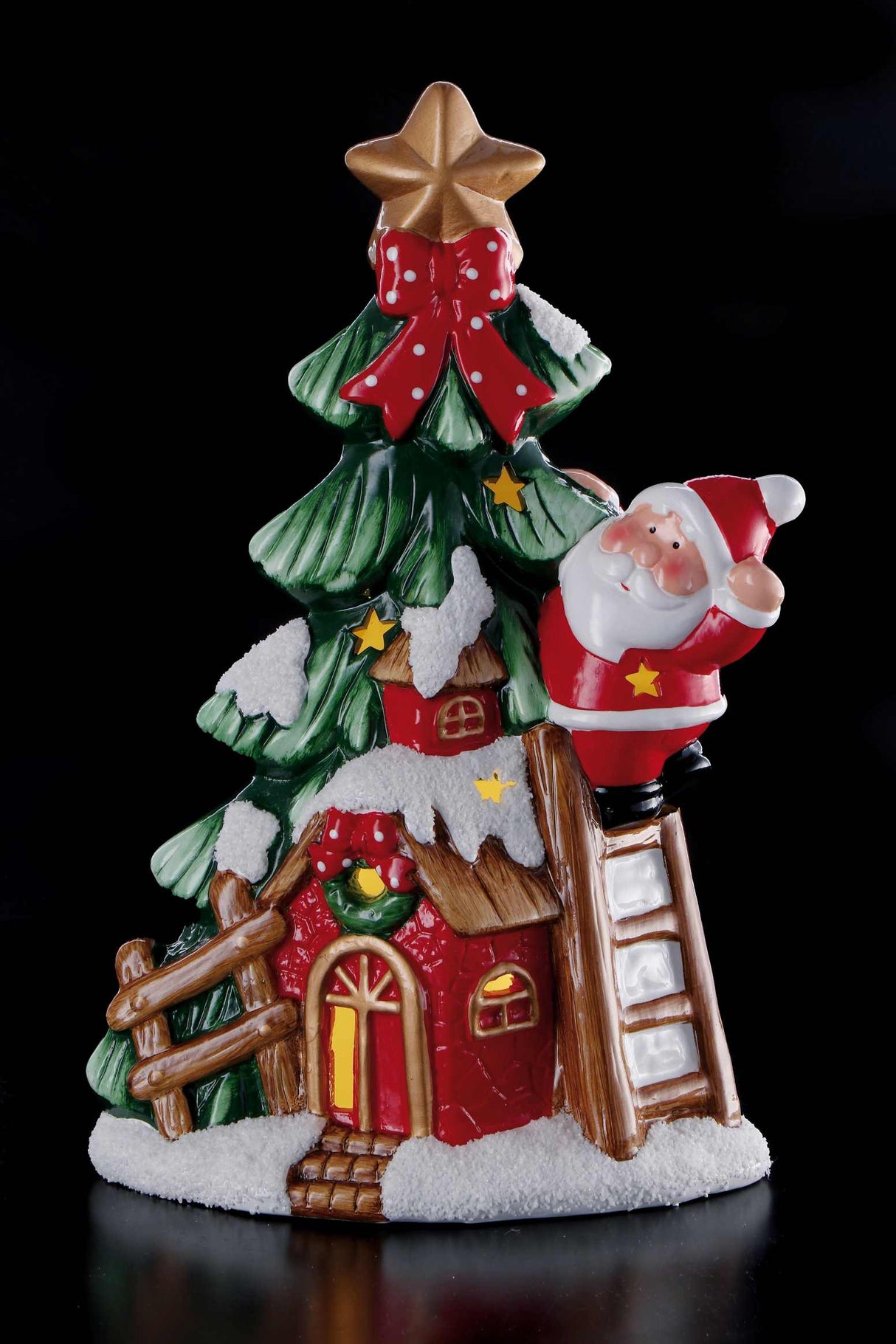 regalo italiano regalo italiano albero ceramica natale con led 20 x 11 cm h 31 cm ass multicolor 1 pz ean 8057586036864