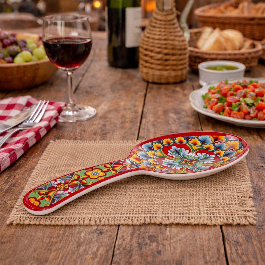 regalo italiano regalo italiano posa cucchiaio in melamina 10 x 28 cm h 3 cm rosso blu ean 8057586160484