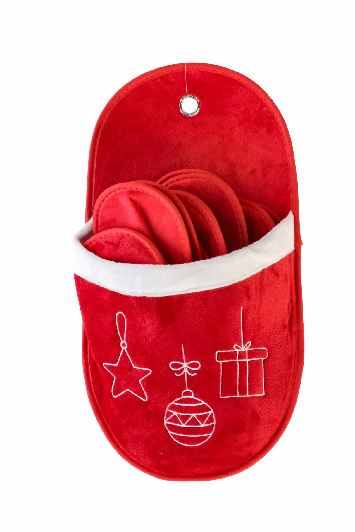 regalo italiano regalo italiano set 5 paia pantofole natale 26 x 47 cm rosso ean 8057586102675