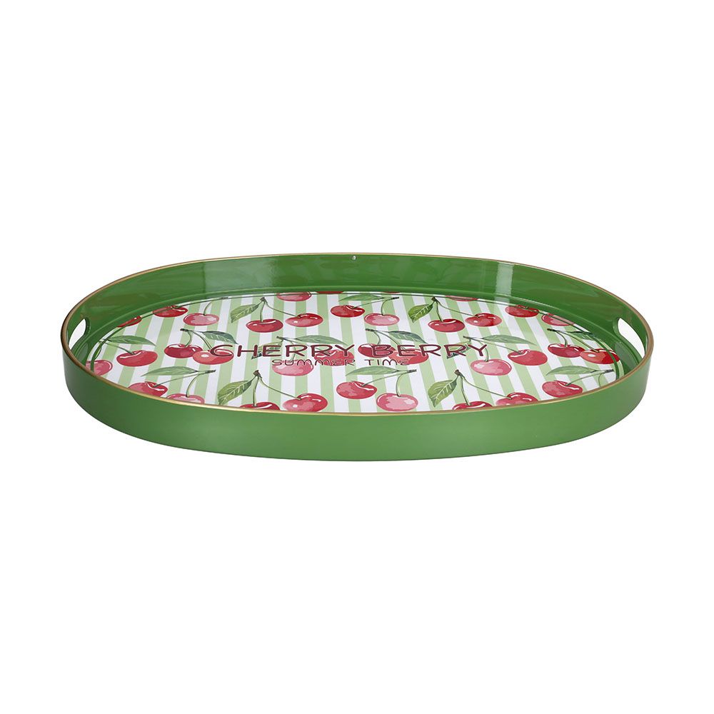 tognana tognana vassoio ovale cherry serving summer time 44 x 30 cm decorativo polipropilene verde ean 8056444556650