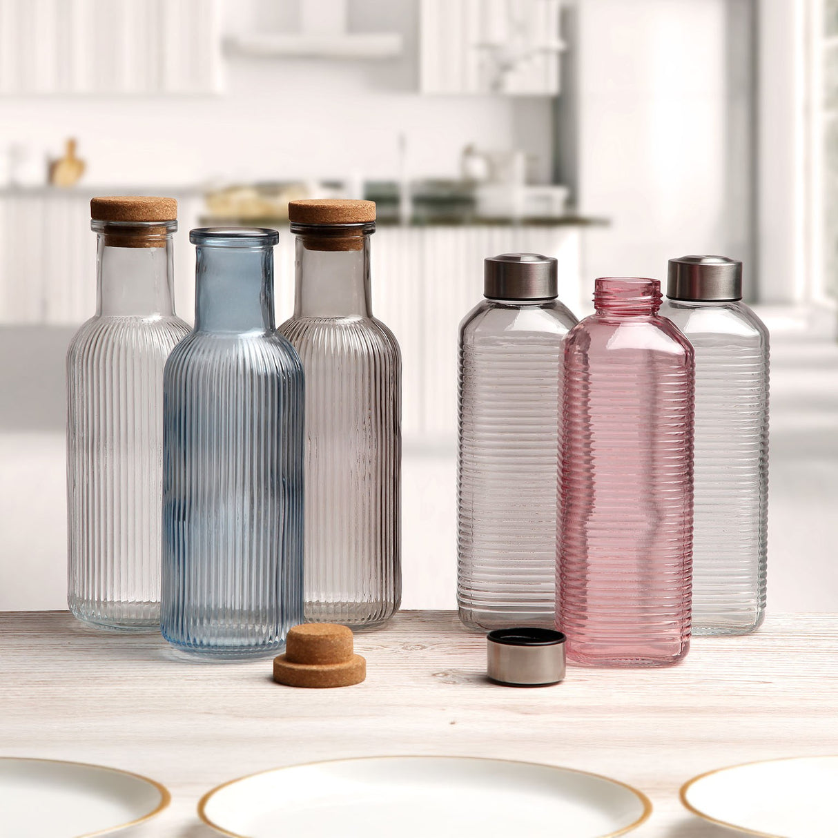 versa versa bottiglia vetro d 83 cm h 235 cm 1 000 ml grigia ean 8420327569806