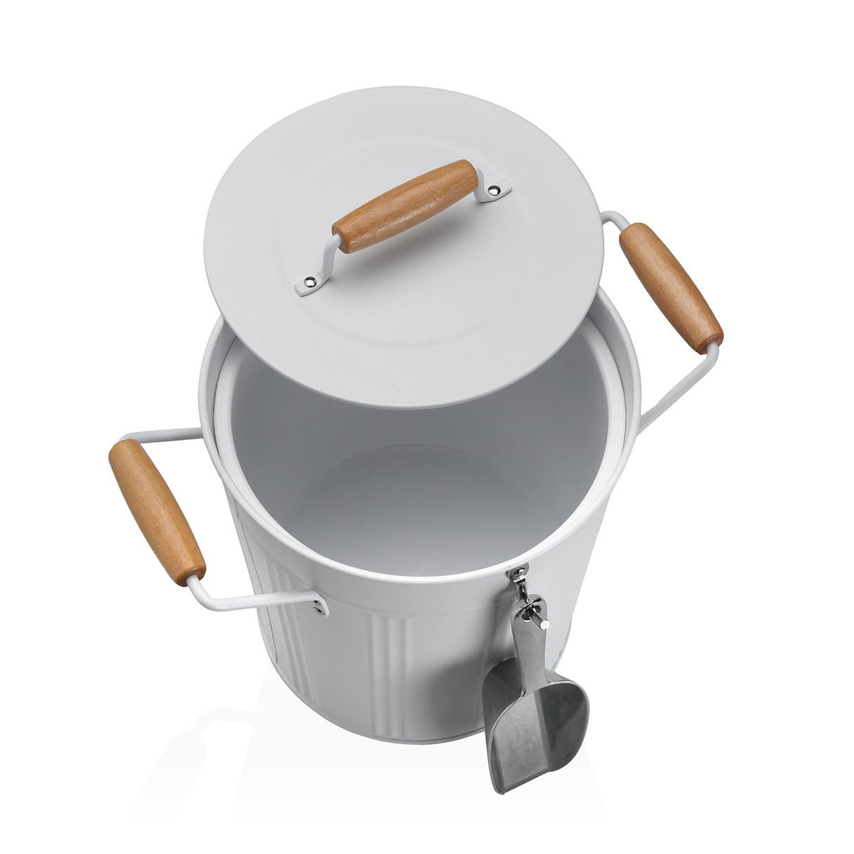 versa versa secchiello ghiaccio d 162 cm h 225 cm con coperchio e cucchiaio acciaio bianco ean 8420327566584