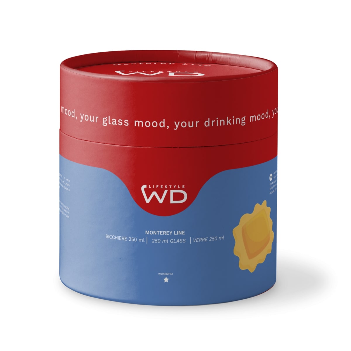 wd lifestyle wd lifestyle bicchiere vetro borosilicato cc 250 ml decoro pasta raviolo ean 8055035680552
