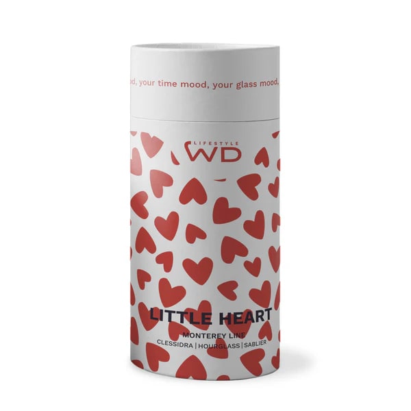 wd lifestyle wd lifestyle clessidra in vetro borosilicato con decoro interno cuore bianco rosa ean 8055035681351