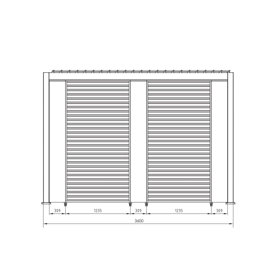 bizzotto bizzotto frangisole laterale per pergola ocean h 238 cm l 123 cm bianco ean 8051836473812