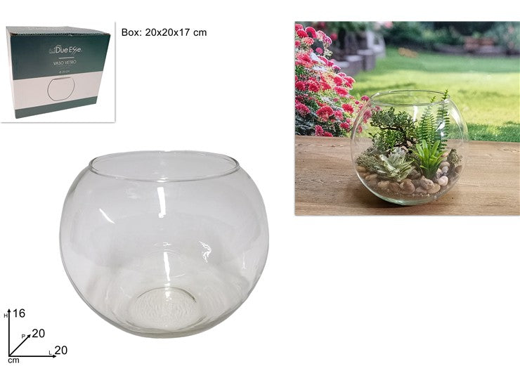 due esse distribuzioni due esse distribuzioni vaso palla vetro d 20 cm h 16 cm natural scatola regalo ean 8034048286517