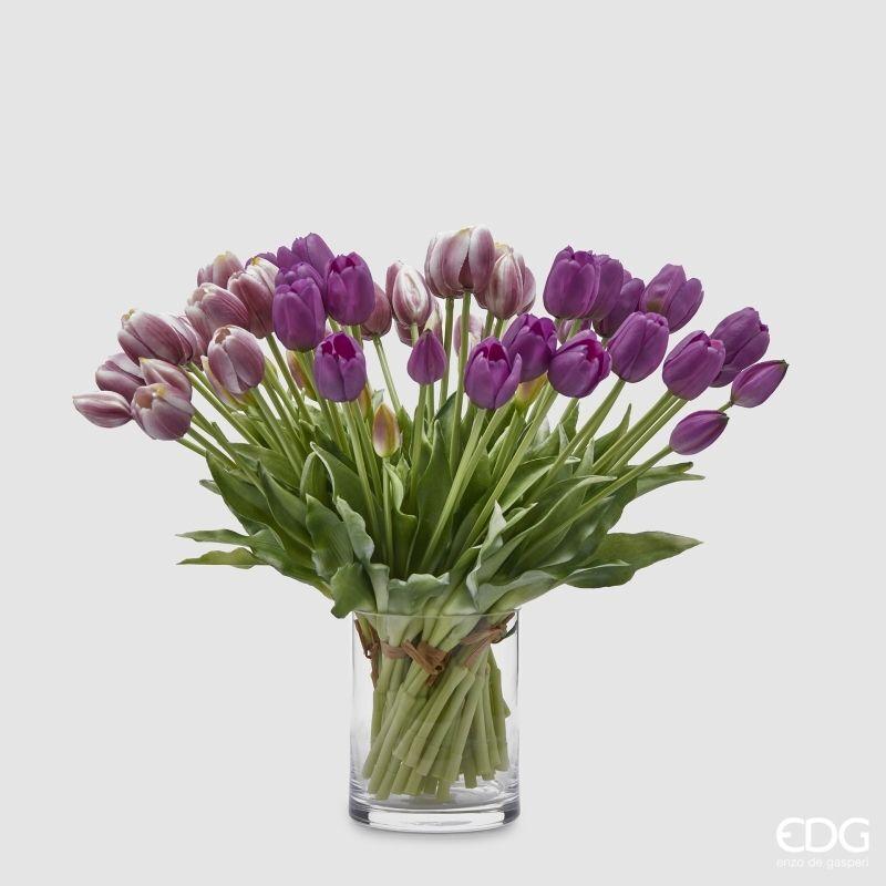 edg enzo de gasperi edg enzo de gasperi bouquet di 5 tulipani chiusi gomma olis ass h 40 cm lilac 1 pz ean 8059824081865