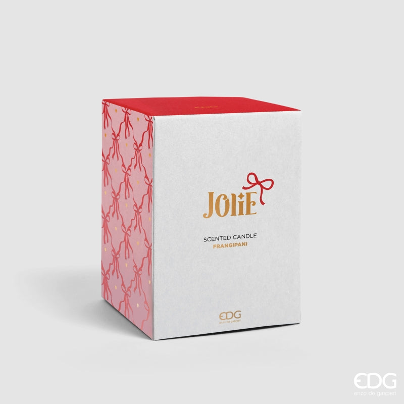 edg enzo de gasperi edg enzo de gasperi candela di natale fiocco con vaso h 13 cm d 9 cm frangipani bianco oro ean 8059824544025