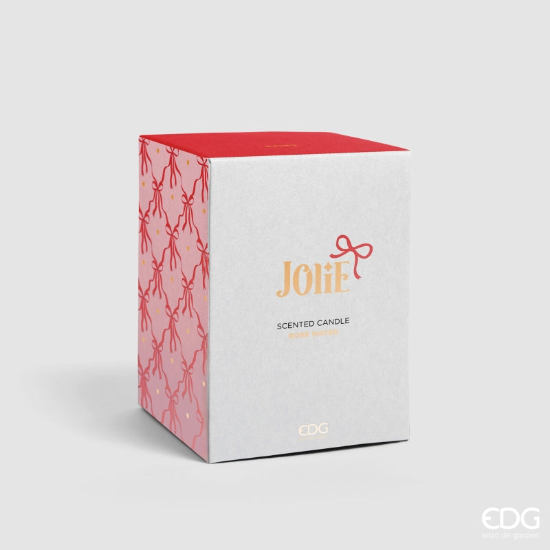 edg enzo de gasperi edg enzo de gasperi candela di natale fiocco con vaso h 13 cm d 9 cm rose water rosa oro ean 8059824544049