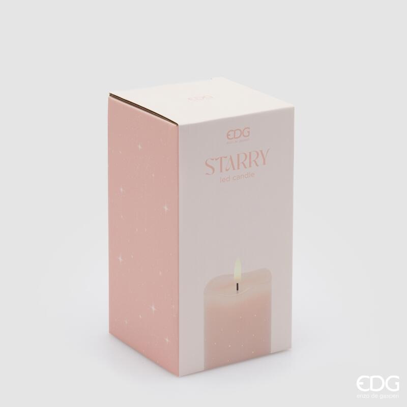 edg enzo de gasperi edg enzo de gasperi candela led starry con moccolo h 15 cm d 75 cm ip20 rosa chiaro ean 8059824475671