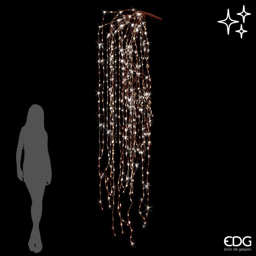 edg enzo de gasperi edg enzo de gasperi cascata natalizia a led 56 fili 2 016 luci l 290 cm cavo 10 mt camel ean 8056372534164
