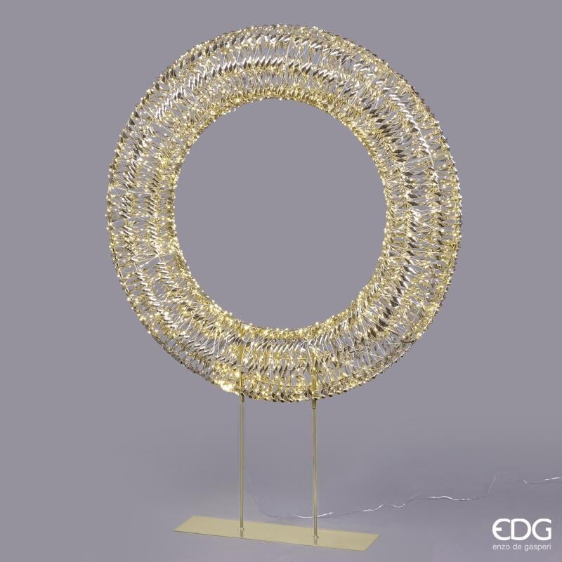 edg enzo de gasperi edg enzo de gasperi decoro natale corona con base 1 800 microled h 140 cm l 100 cm l 19 cm ip44 gold ean 8059824546999