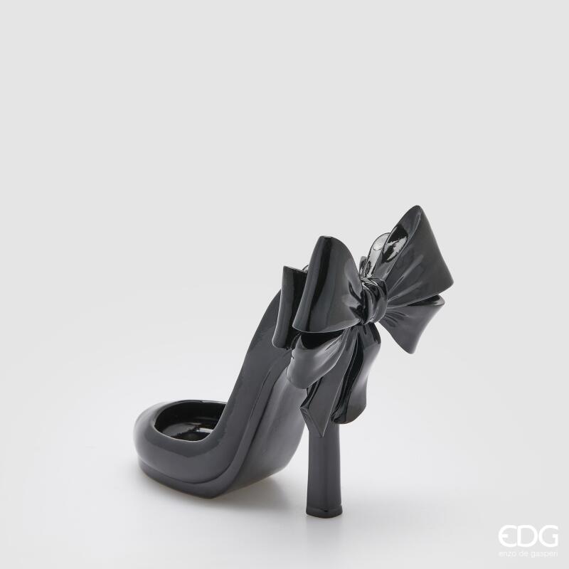 edg enzo de gasperi edg enzo de gasperi decoro scarpa portabottiglia di natale h 22 cm l 25 cm l 16 cm black ean 8059824562784