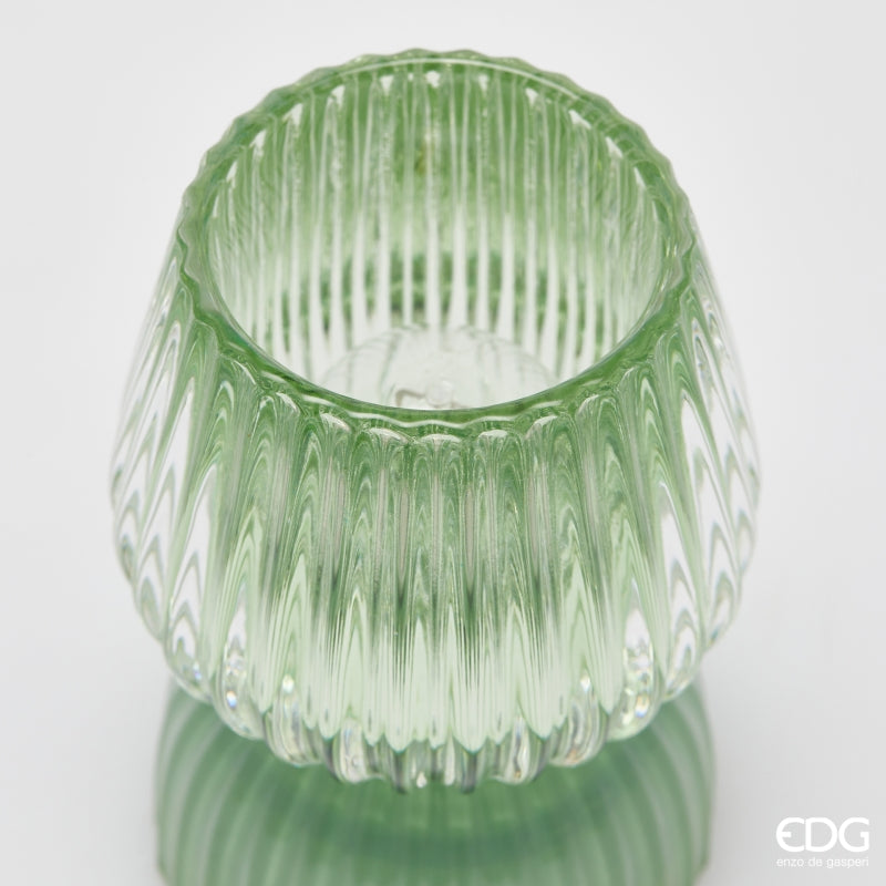 edg enzo de gasperi edg enzo de gasperi lampada da tavolo biforma a righe led h 13 cm d 9 cm ip20 verde ean 8059824630391