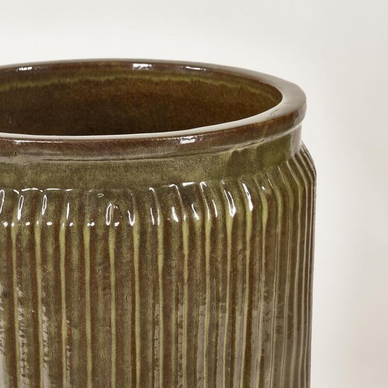 edg enzo de gasperi edg enzo de gasperi set 3 pz vaso glaze rotondo h 70 cm h 55 cm h 40 cm waterproof olive ean 8059824011503