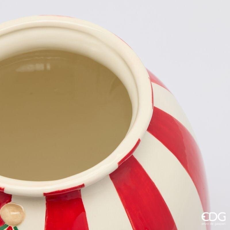 edg enzo de gasperi edg enzo de gasperi vaso anfora cavallo giostra h33 24 cm bianco rosso decorazione natalizia ean 8059824663559