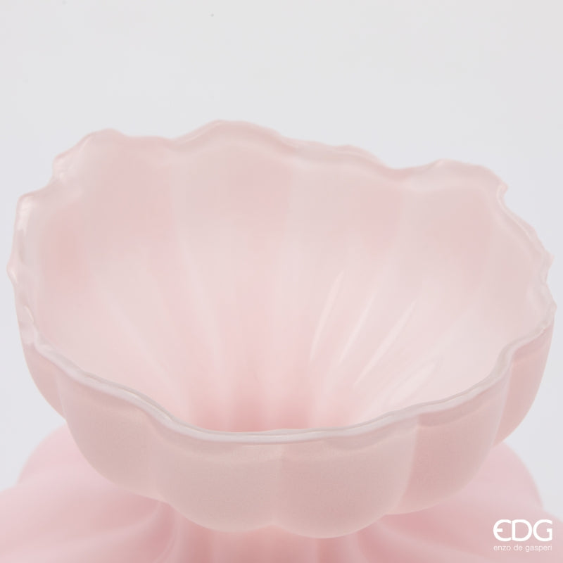 edg enzo de gasperi edg enzo de gasperi vaso flow sinuoso h 32 cm d 26 cm waterproof vetro satinato rosa ean 8059824630698