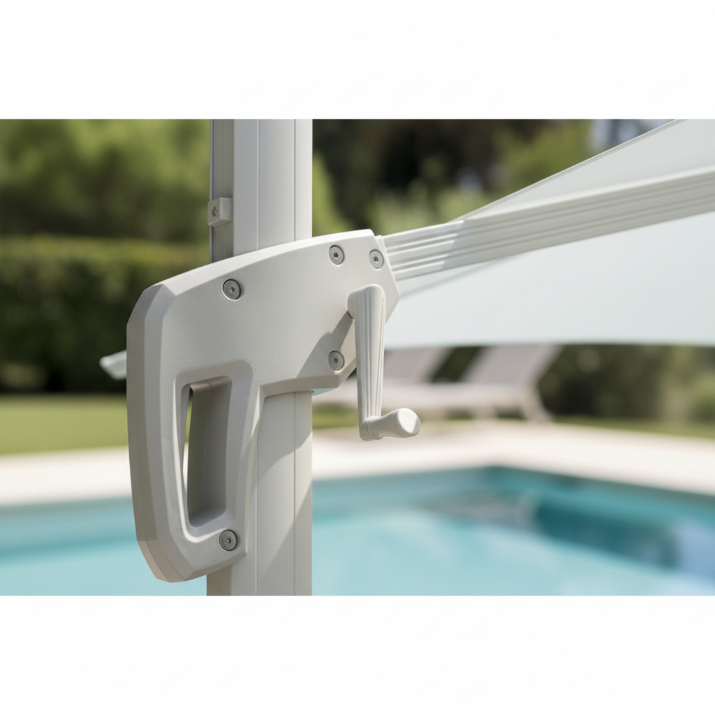 moia greenwood moia greenwood ombrellone colorado 3 x 4 m in alluminio bianco ombrellone outdoor con telo in poliestere bianco design moderno ean 8013054837753