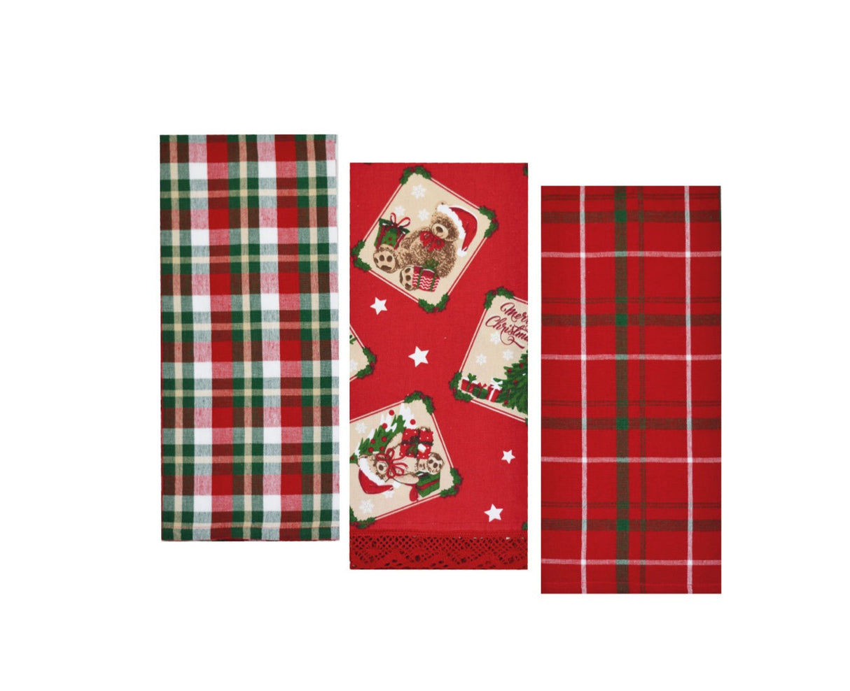 preziosa home preziosa home set 3 pz strofinacci natale in panama ass 45 x 65 cm cotone multicolor 1 pz ean 8050264077388