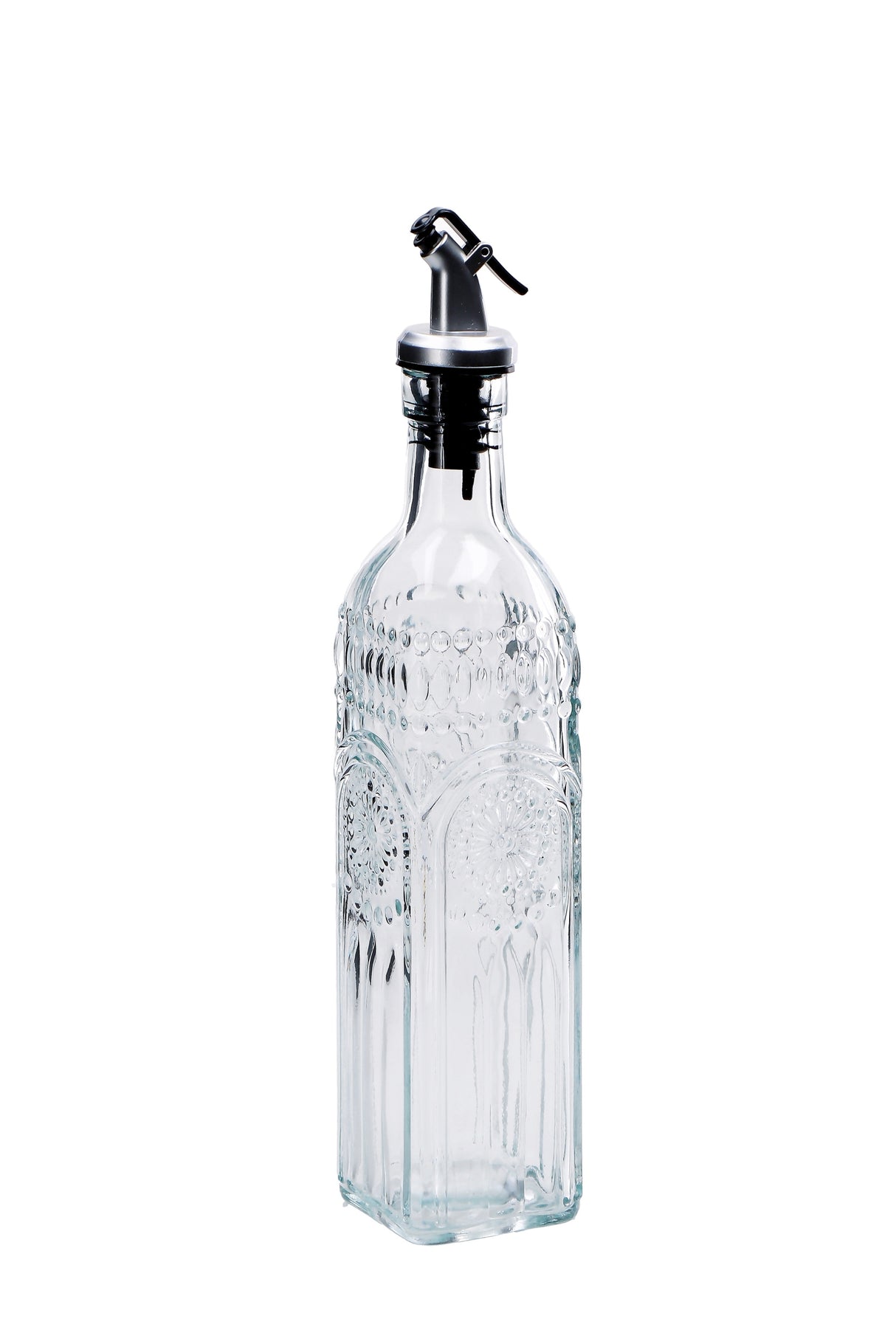 regalo italiano regalo italiano oliera acetiera ass con tappo acciaio 500 ml h 30 cm 6 x 6 cm vetro trasparente 1 pz ean 8057586201705