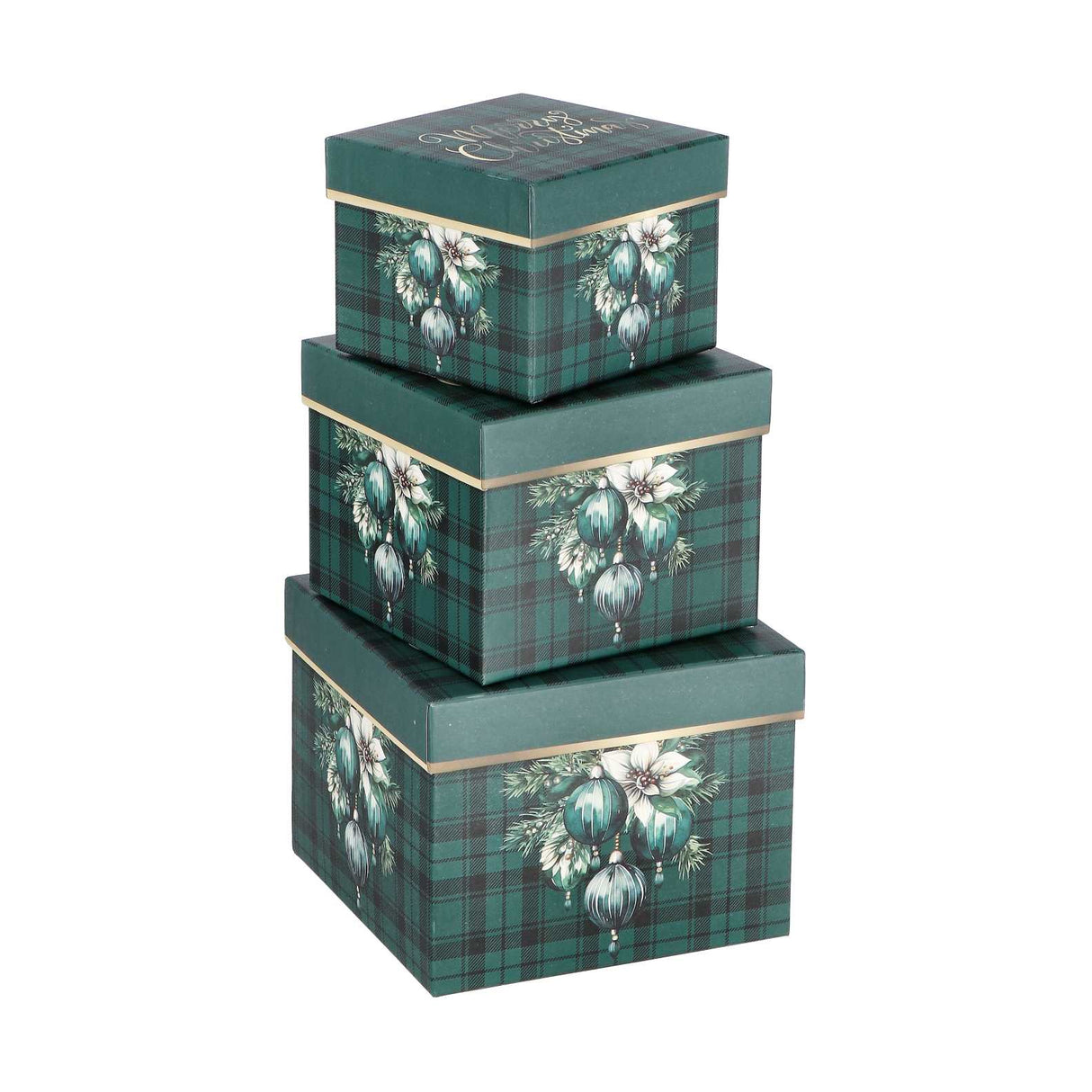 regalo italiano regalo italiano set 3 scatole quadrate di natale cartone ass rosso o verde 1 pz ean 8057586117495