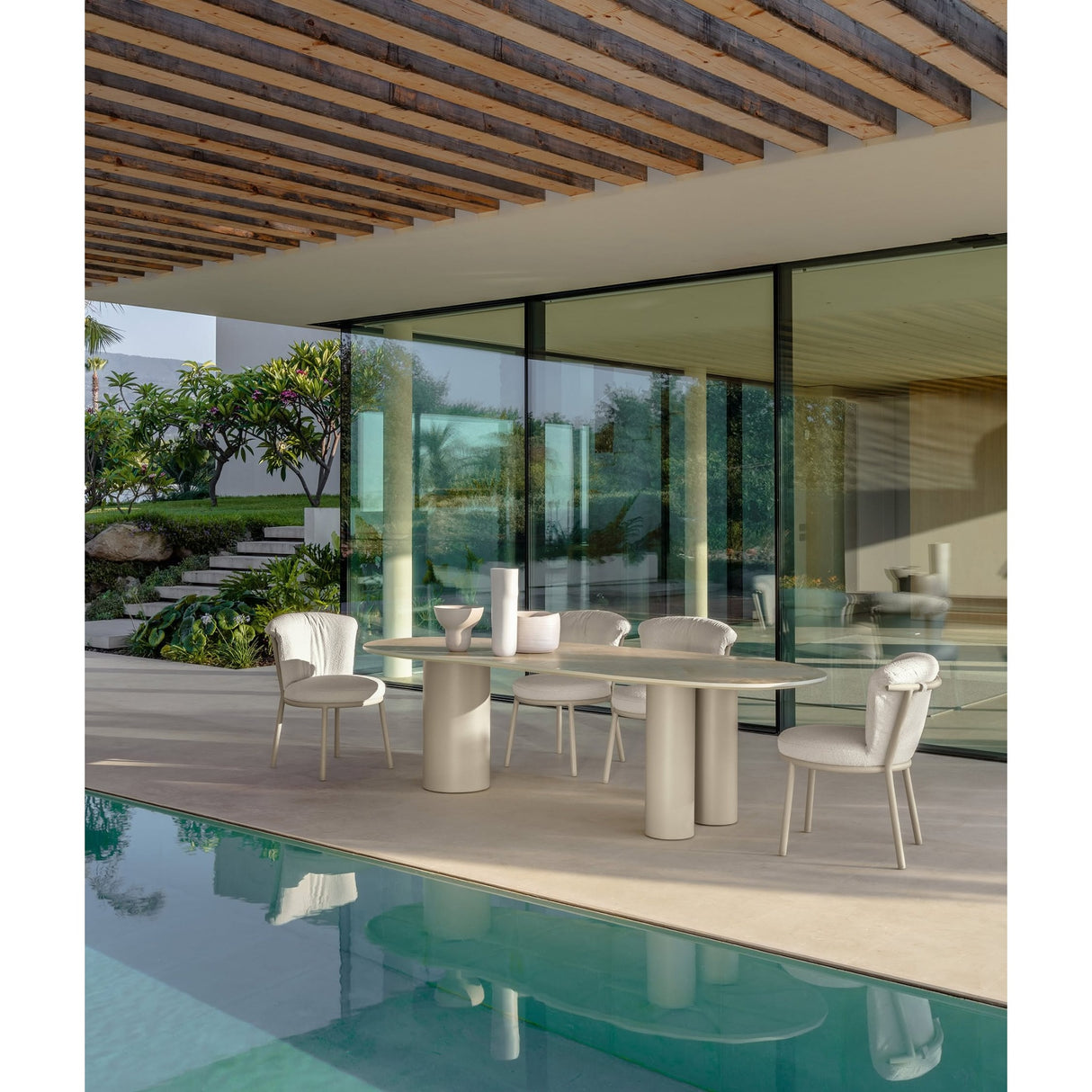 talenti talenti tavolo rettangolare james 260 x 105 cm bianco beige