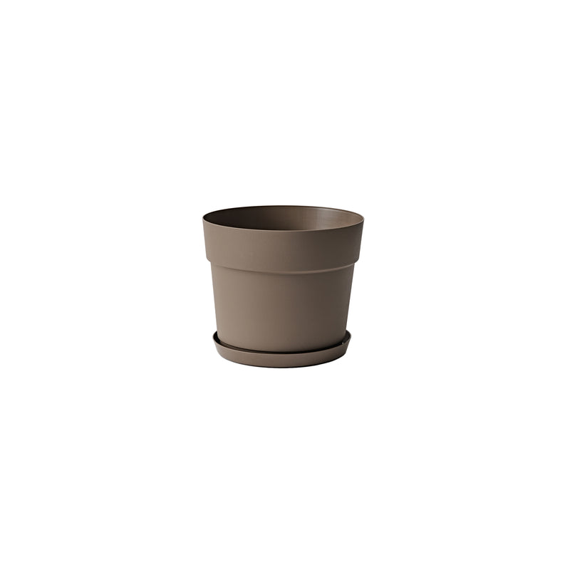 Sottovaso rotondo in plastica riciclata CO2-neutro per interno ed esterno. TeraPlast Orma Saucer 29 Forest verde, Ø 29 cm, –30°/+60°C ean-8051560268364