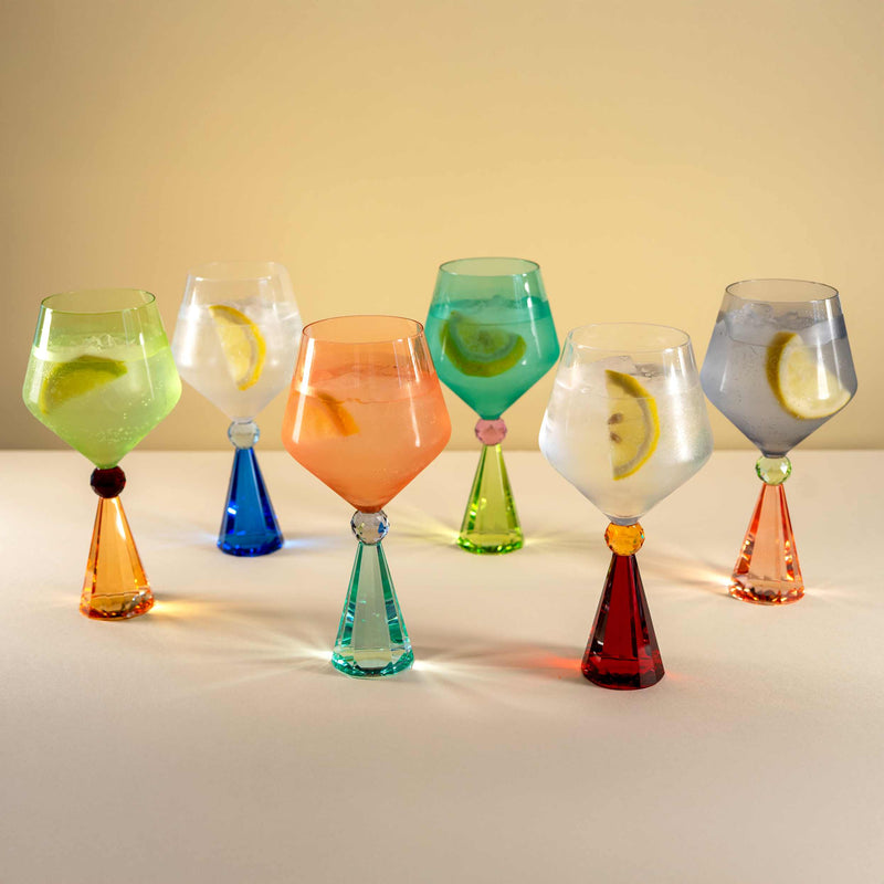 wd lifestyle wd lifestyle calice per gin tonic in verto base effetto diamante azzurro pesca ean 8055035683997