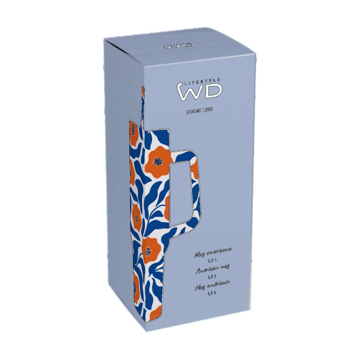 wd lifestyle wd lifestyle mug americana in acciaio inox 12 lt decoro fiori ean 8055035683904