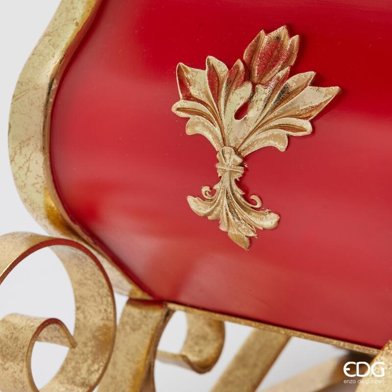 edg enzo de gasperi edg enzo de gasperi base pino slitta di natale h 39 cm l 43 cm l 22 cm green red ean 8059824559326