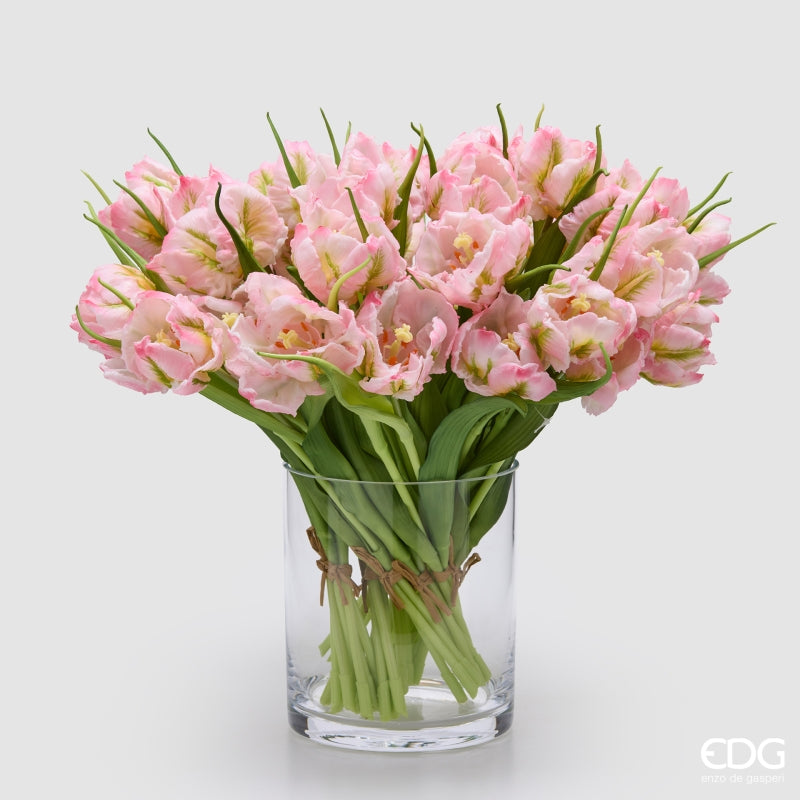 edg enzo de gasperi edg enzo de gasperi bouquete tulipano parrot x3 h 40 cm con bocciolo rosa crema ean 8059824612687