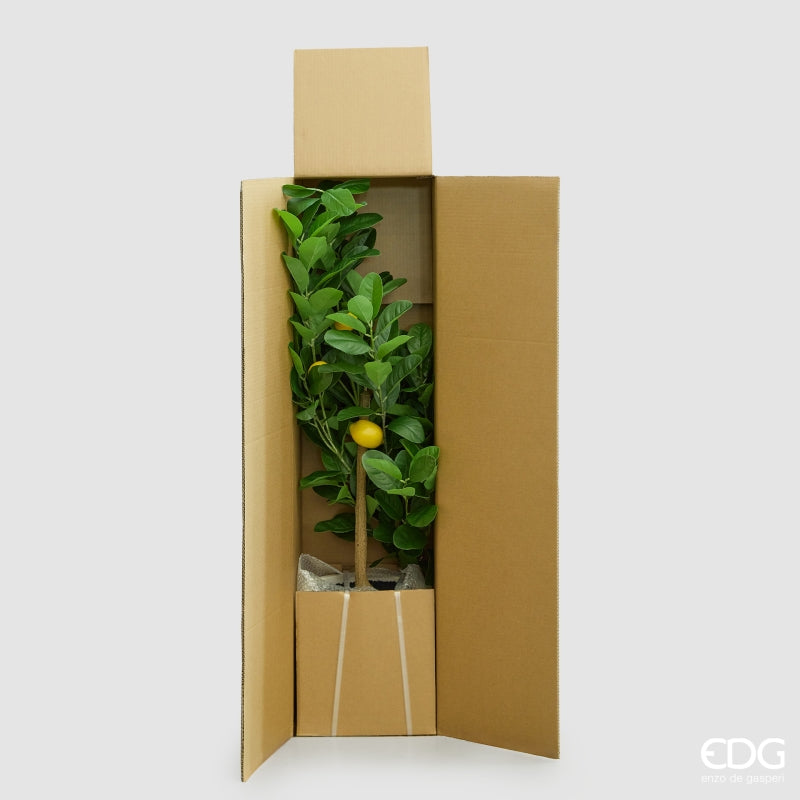 edg enzo de gasperi edg enzo de gasperi limone vogue x5 con vaso pianta artificiale h 160 cm verde giallo ean 8059824607416