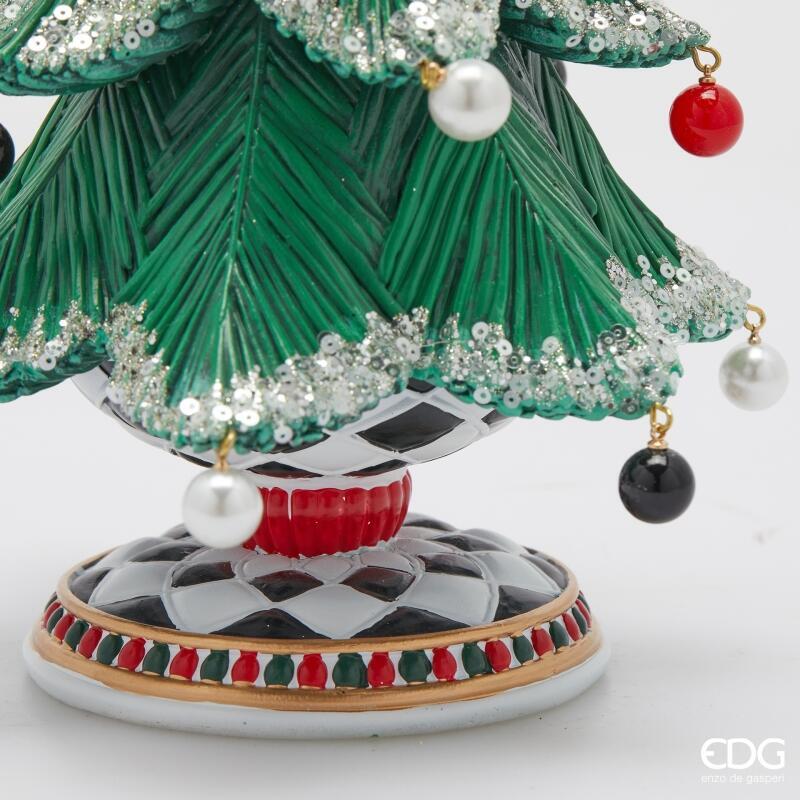 edg enzo de gasperi edg enzo de gasperi pino poly di natale con perle h 36 cm d 19 cm green ean 8059824561060