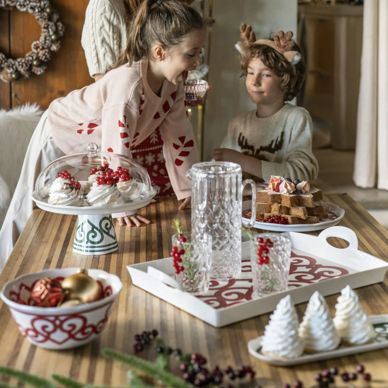 guzzini guzzini set tortiera natalizia harmonia melamina d 304 cm h 15 cm table decor bianco verde ean 8008392412779